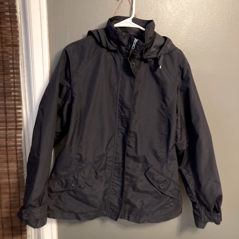 Navy blue Lands End rain jacket sz. Large